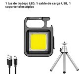 Mini LED Portable Keychain Flashlight Multifunction COB Work Light USB Rechargeable Strong Magnet Outdoor Camping Lantern