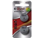 Elbat pack de 2 pilas litio de boton cr2032 3v