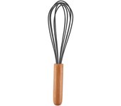 1pc silicone egg beater 10-inch wooden handle manual cake creamer and noodle mixer baking tool