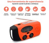 Multifunction Radio 2000mAh Portable Hand Crank Solar Radio USB FM/AM/WB Weather Radios Emergency Flashlight Power Bank