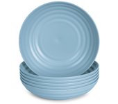 Plastic Forte - Juego de 6 Platos Classic Semi Hondos 19 cm Reutilizables. Ideal Fiestas. Azul