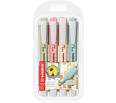 Stabilo swing cool naturecolors pack de 4 marcadores fluorescentes - cuerpo plano - punta biselada - trazo entre 1 y 4mm - tinta con base de agua - antisecado - colores surtidos