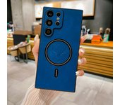 Luxury Leather Magsafe Magnetic Wireless Charging Phone Case For Samsung S24 Ultra S23 S22 S21 S25 Note 20 Ultra Plus Back Cover