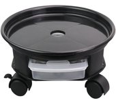 Soporte para Plantas Negro con contenedor de Agua, carro para Plantas para Jardín doméstico, bandeja Rodante para Plantas con Rueda
