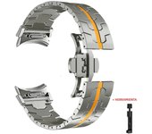Quick Fit No Gaps Metal Strap For Samsung Watch 7 40/44mm Stainless Steel Buckle Business Bracelet For Samsung Watch 4/5/6 Band