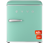 EVVO Frigorífico Mini F20 Retro Rojo, 45 litros, diseño vintage, bajo consumo, silencioso