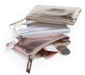 Set of 3 Faux Leather Wallets - Great gift for wedding guests, anniversaries, with zipper and matching zipper pulls, Mother's Day gift.