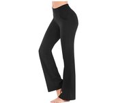 Flared Leggings Basic Yoga Pants With Pockets Women High Waist Breathable Comfortable Pants Gym Sports Slim Flared Tight Pants