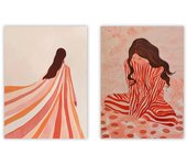 Set de 2 cuadros calidad premium con marco de madera - 30x40 cm o 50x70 cm - POSTER LAB
