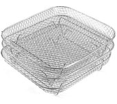 Leeseph Air Fryer Rack, Stainless Steel Air Fryer Universal Accessories, 3 Stackable Grill Dehydrator Racks, Fits Air Fryer Oven