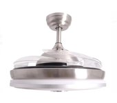 Bastilipo - Estoril NIQUEL Ventilador de Techo con luz Mando a Distancia-3 Colores LED-Audio Bluetooth-Gama Luxury, Niquel, Diametro 106 cm