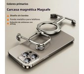 Metal borderless Airbag Anti Drop Cover,For iPhone 14 1516 ProMax Magsafe Wireless Charging Hidden Bracket Shock Absorber Bumper