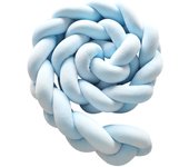 Parachoques De Cuna Trenzado, Parachoques De Cuna Trenzado De 3 Partes, Parachoques De Cuna De Serpiente Flexible Anudado, Cómodo Juego De Cama De Algodón Protector Trenzado Redondo,Azul,2m