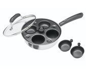Kitchencraft - Escalfador De Huevos - Sartén De Acero Al Carbono - Para 4 Huevos - 21cm - Plateado