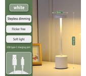 Lámpara de mesa LED recargable inalámbrica, 3 modos de color, regulable, para el comedor, el dormitorio