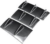 3pcs Universal Rear Bumper Spoiler Diffuser Gloss Black 7 Wing Shark Fin Style Lower Body Lip Car Modification