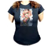 MERCHANDMANIA CAMISETA NEGRA MUJER ania spy family serie anime kawaii cute linda oferta tshirt yor loid forger