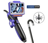 360° Two-Way Articulating Endoscope 4.3 inch Display Inspection Borescope Camera 6.4MM HD 1080P Snake Camera for Automotive