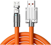 Cable de silicona liquida de carga super rapida de 120 W 6A MicroUSB giratorio