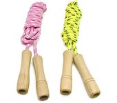 Cuerda de saltar de algodón para niños - Mango de madera - Cuerda de saltar ajustable de algodón trenzado para fitness 2