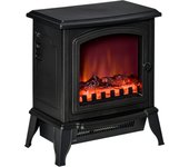 HOMCOM Chimenea Eléctrica Portátil 1000/2000W con Llama Simulada Termostato Ajustable y Protección Sobrecalentamiento para Salas de hasta 25 m² 36,5x24x45,5 cm