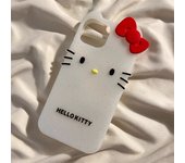 3D Hello Kitty Case For iPhone 16 15 Pro 14 Pro Max 13 12 Pro Max 11 Bowknot Concise Cartoon Silicon Soft Phone Case Cover