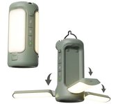 Linterna de camping plegable recargable, batería externa de 6000 mAh, linterna portátil, IP54 resistente al agua, adaptador de rosca de 1/4 de pulgada, 750 LM, 5 modos, luz LED para tienda de campaña, camping, senderismo y pesca.