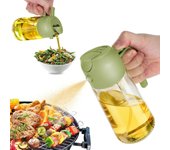 Pulverizador Aceite Spray 470ml - 2 en 1 Spray Aceite Cocina, Dispensadora para Freidora de Aire, Ensaladas, Vinagre y Accesorios Cocina - Negro y Marino