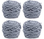 Hilo de lana para tejer 4xHilo de tejer para crochet, hilo grueso suave para hacer proyectos de hilo