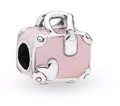 NEW Europeans Pink Original Charms Love Potion Murano Glass Heart Dangle Bead Fit 925 Sterling Silver Bracelet DIY Women Jewelry