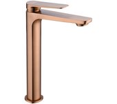 Imex Nápoles BDN047-3ORC grifo monomando caño alto lavabo latón acabado oro rosa cepillado