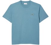 Camiseta Azul Lacoste de Corte Clásico de Punto de Algodón