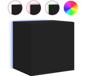 Muela de TV de pared con Luces LED Negro 40,5x35x40 cm