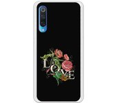 Funda compatible con Xiaomi Mi 9 - tatoo rosa efecto bordado