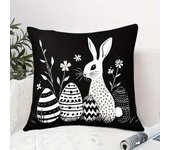 Contemporary Cushion Covers Black White Easter Bunny Printed Festival Decoration Indoor Outdoor Party Pillowcase Home Bed Decor