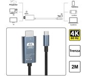 Type-C to HDMI2.1 Cable USB-C to HDMI 8K60Hz 4K120Hz Adapter Thunderbolt 3 4 to HDTV Converter Cable For iPhone15 MacBook Laptop
