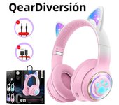 RGB Cat Ear Wireless Headphones for PC Cute 3D Space Capsule Cat  Bluetooth Headset Foldable Gaming Headset For Kids Girls Gifts
