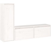 vidaXL Muebles para TV 3 piezas madera maciza de pino, Mueble de Salon, Mueble TV, Mueble TV salon, Mesa de TV, Mueble tele