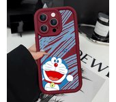 Cartoon D-Doraemon Phone Case for Apple iPhone 13 Mini 12 Pro 14 Plus XS Max 8 7 11 Pro XR SE 15ProMax Square Liquid Soft Cover