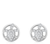 Zenyth 2 piezas 925 Plata Esterline Lindo Mar Tortuga Claro zirconia animal Pendientes Mujeres minimalista Joyería FINA 2025 ¡Nuevo!
