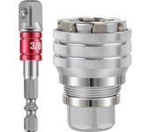 Llave de vaso ajustable universal con adaptador, 0.394-0.748 in, llave de trinquete de 3/8 a 3/4 pulgadas, funda de llave de vaso ajustable actualizada para llave dinamométrica de trinquete de