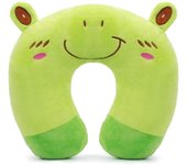 Almohada de Viaje para niños, Soporte de Cuello en Forma de U para aliviar el Dolor, para la Oficina en casa, Camping, Viajes, avión, Coche, Tren (Ranas)