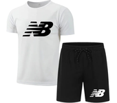 Men's casual fashion summer mesh suit men's quick-drying breathable sports suit short-sleeved T-shirt suit men's jogging suit