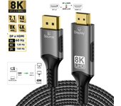 DisplayPort to HDMI-Compatible Cable DP1.4 to HDMI 2.1 Converter 8K@60Hz 4K@120Hz HDR For Desktop Laptop PC TV Monitor Projector