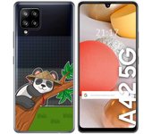 Tumundosmartphone Funda Gel Transparente para Samsung Galaxy A42 5G diseño Panda Dibujos
