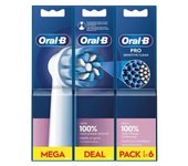 ORAL-B RECAMBIO CEPILLO ELECTRICO SENSITIVE CLEAN 6 CABEZALES