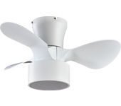 Ventilador de Techo LED Fabrilamp Blanco 24W Metal / ABS / Policarbonato Motor DC con Temporizador Mando a Distancia Palas Retráctiles Verano e Invierno