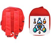 MERCHANDMANIA PACK MOCHILA ROJA Y ESTUCHE logo profesional cientifico ciencia school material