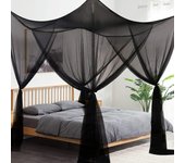 Mosquitera para dosel cama, cortinas con 4 postes esquineros Dosel de cama Grande M