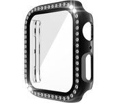 Glass+Diamond Watch Case for Apple Watch Series 8 7 6 SE 5 4 321 Screen Protector iWatch 45mm 41mm 44mm 40mm 42mm 38mm PC Cover